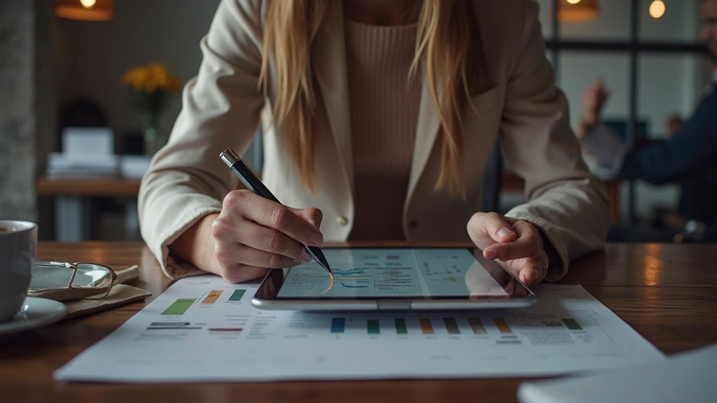 Digital marketing specialist creating social media content strategy on tablet