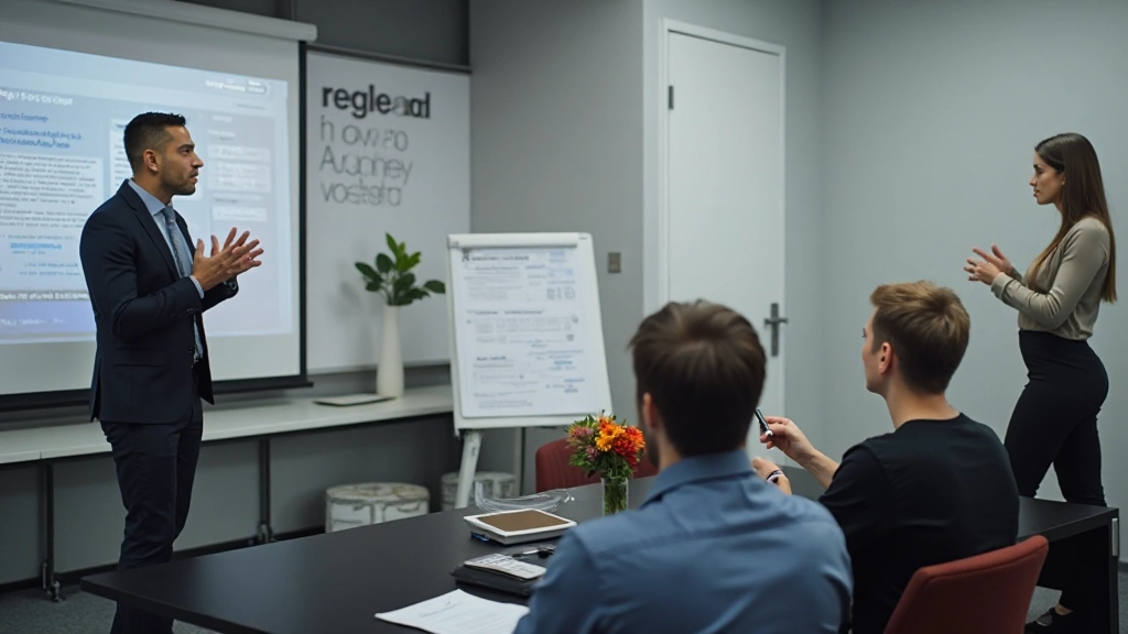 English language instructor conducting professional business communication training session