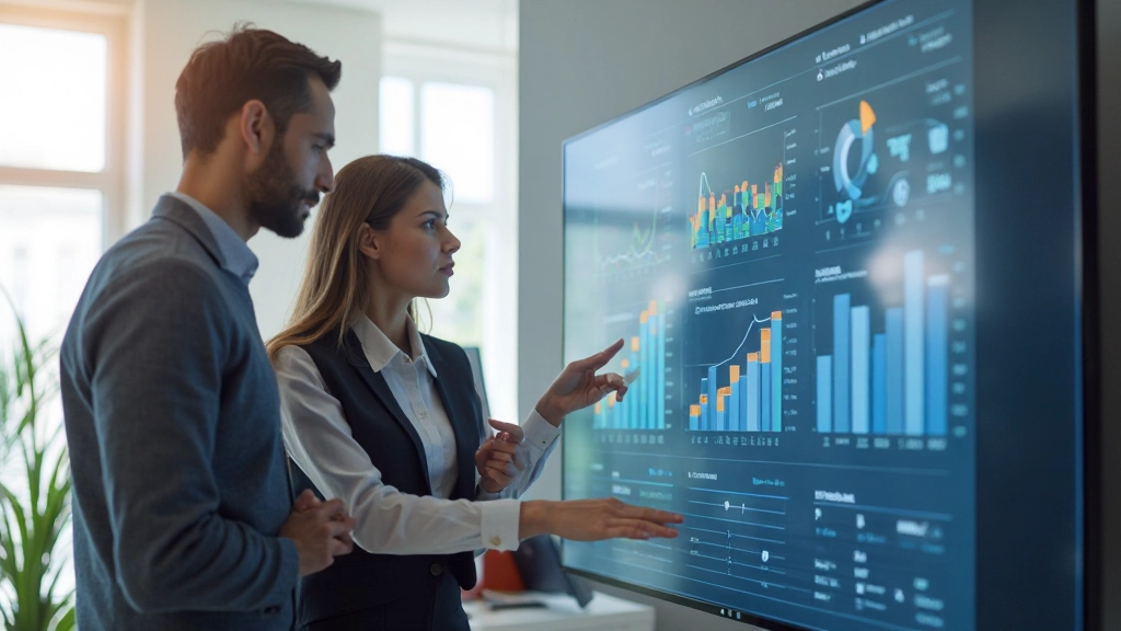 Современный офис маркетинга с командой, работающей с аналитикой